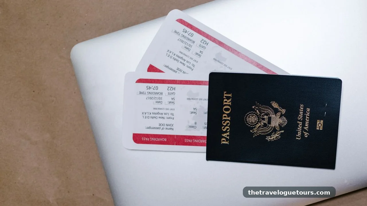 Traveller holding a passport and boarding pass at the airport